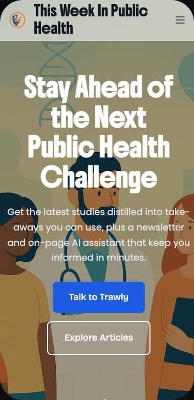 This Week in Public Health homepage on mobile